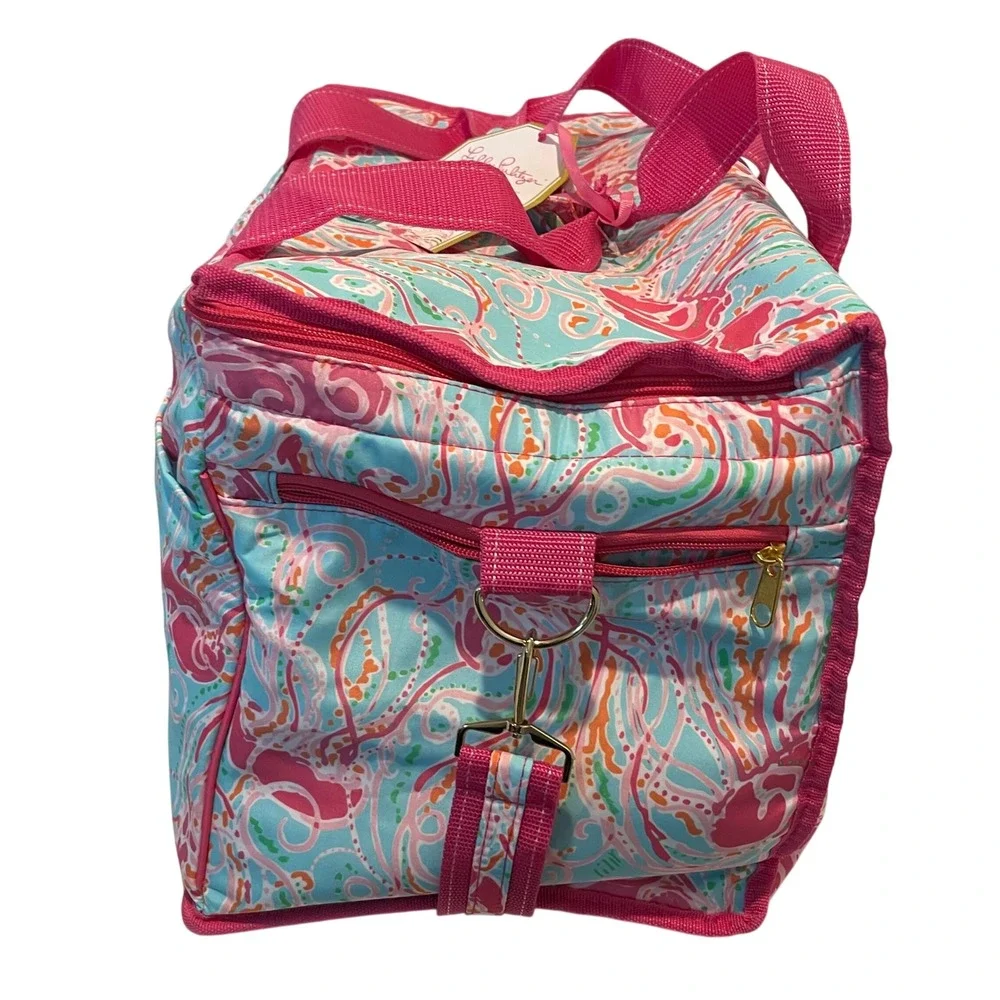 Lilly Pulitzer Insulated Cooler Bag OS Pink‎ Blue Jellies Be Jammin Beach Picnic